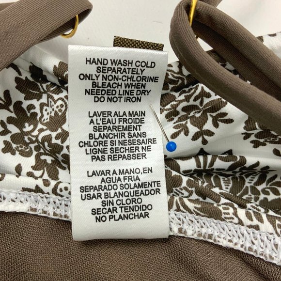 New Tommy Bahama One-Piece Swimsuit White/ Taupe Size 6 - Picture 16 of 16